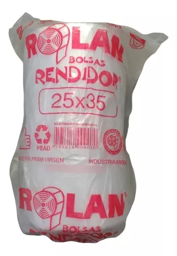25x35 RENDIDORA Bobina bolsas x Unidad.