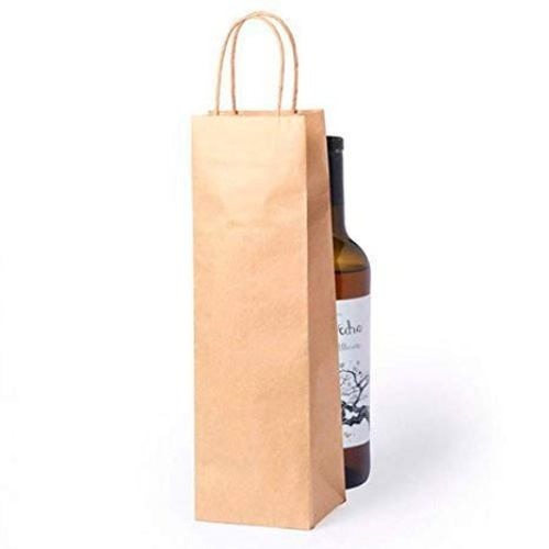 KP 12x8x41cm Bolsa manija marron BOTELLA  "MADYPACK" x Unidad.
