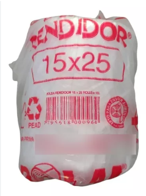 15x25 Bolsas rendidoras bobinadas x unidad.