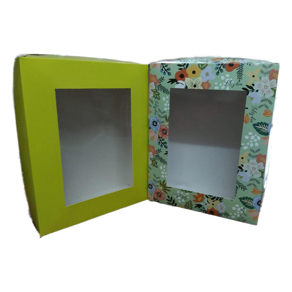 32x25 Caja desayuno fantasia visor x unidad.