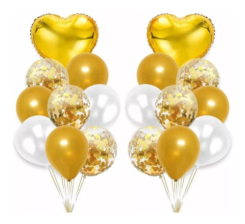 Kit globos dorados/plateados
