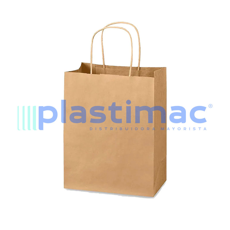 KP 22x10x41cm Bolsa manija marron "MADY PACK" x Unidad.