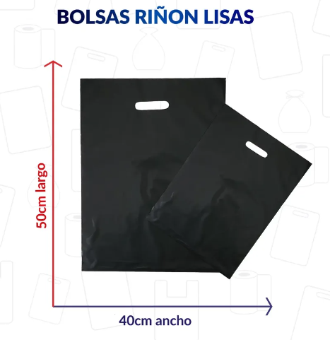 40x50 x 50u - Riñon negra bolsas.