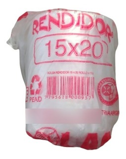 15x20 RENDIDORA Bobina bolsas x Unidad.
