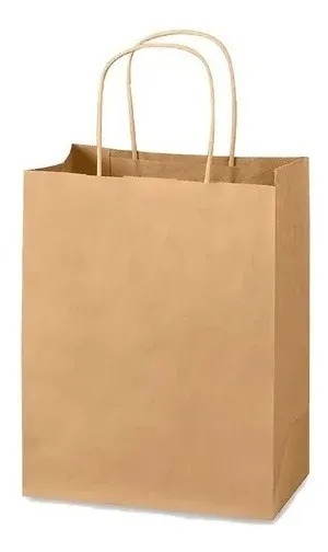 KP 12x8x19cm Bolsa manija marron "MADYPACK"  x Unidad.