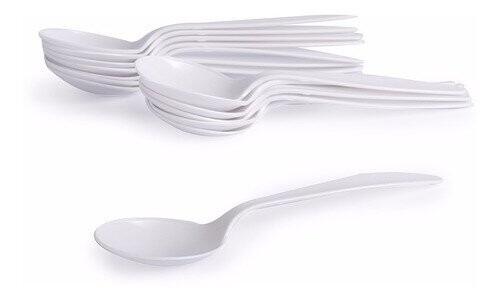 Soperas x 10u - Cucharas blancas.