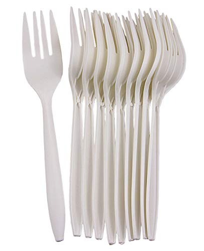 TENEDORES Cubiertos blancos x 10 unidades.